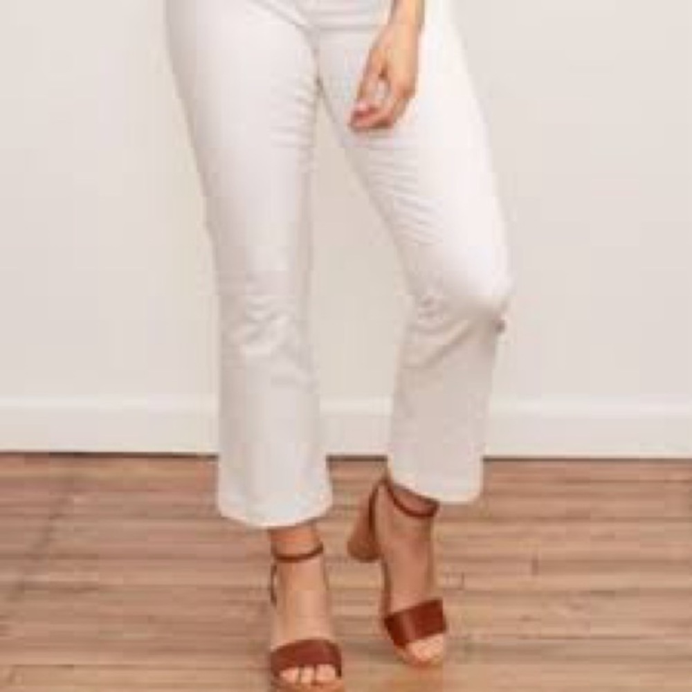 BRASS CLOTHING - White denim jeans - The Cropped Half & Half